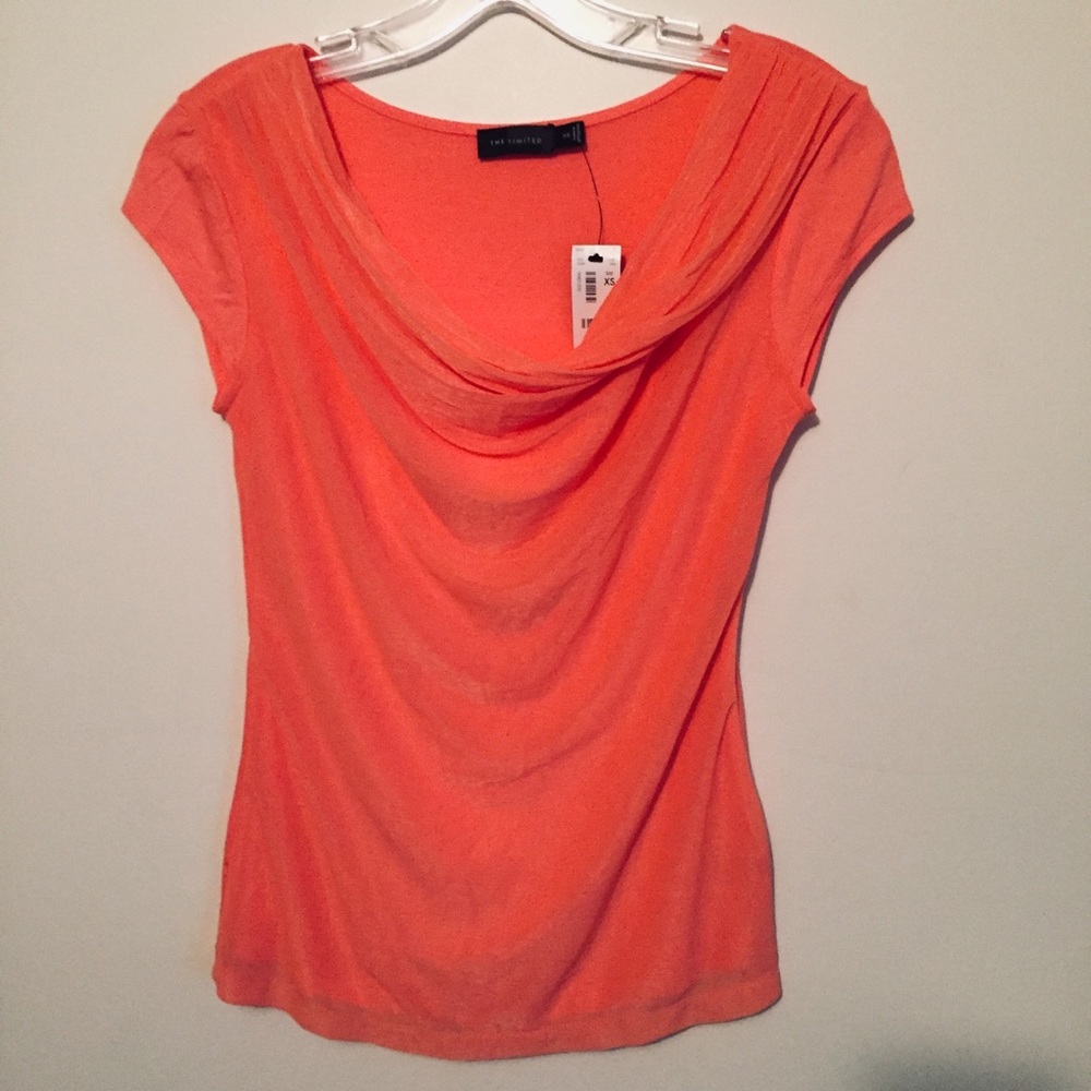 NWT The Limited pink/orange cowl neck shirt